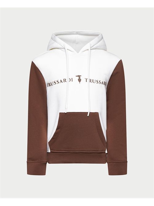 Felpa bambino Trussardi con cappuccio e logo TRUSSARDI | TBA25031FEOFF-WHITE