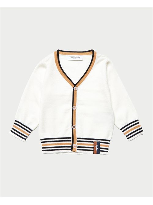 Trussardi boys' V-neck cardigan TRUSSARDI | TIA25078CDOFF-WHITE