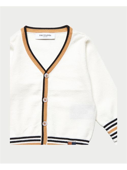 Trussardi boys' V-neck cardigan TRUSSARDI | TIA25078CDOFF-WHITE