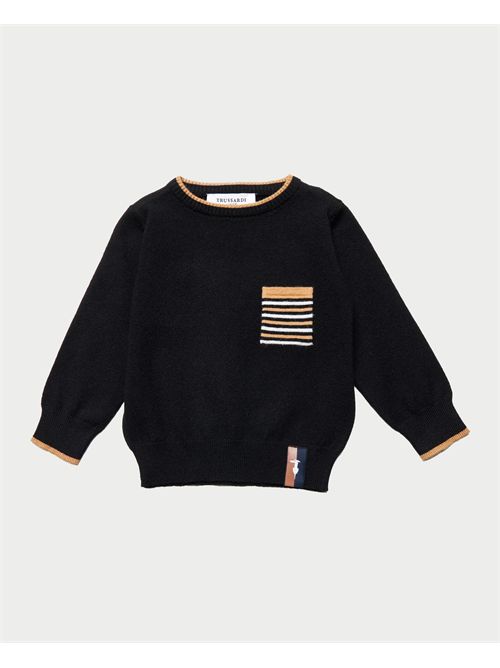Trussardi boys' sweater with shoulder buttons TRUSSARDI | TIA25079MAPEACOAT