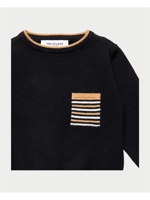 Trussardi boys' sweater with shoulder buttons TRUSSARDI | TIA25079MAPEACOAT